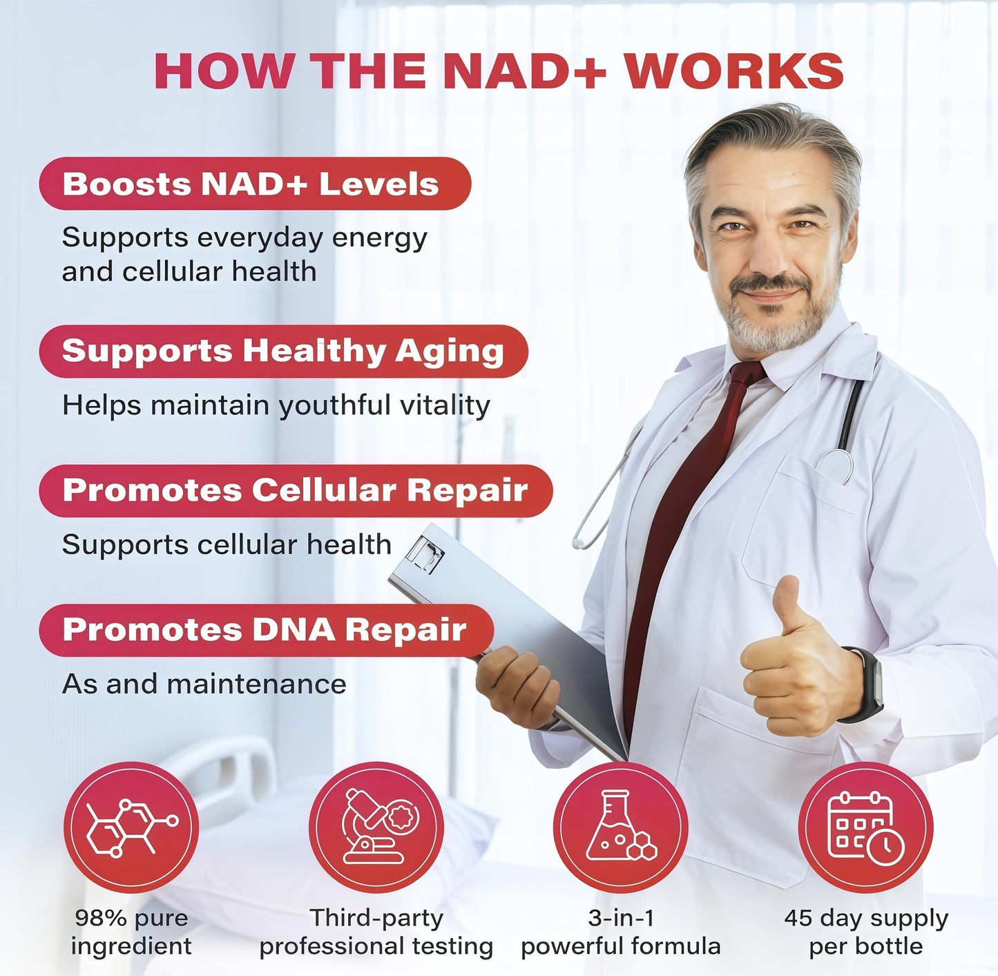 zooone-NAD+ Supplement 30pcs,Premium Nicotinamide Riboside &Resveratrol, DNA Repair & HealthyAging, Advanced NAD Supplement forMen & Women, Boosts Cellular Energy